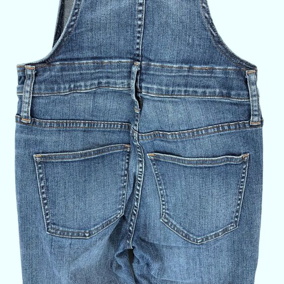 Madewell Skinny Overalls Womens XS Blue Jean Denim Bib Raw Hem Kemp Wash - Picture 9 of 11